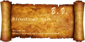 Birnstingl Vajk névjegykártya